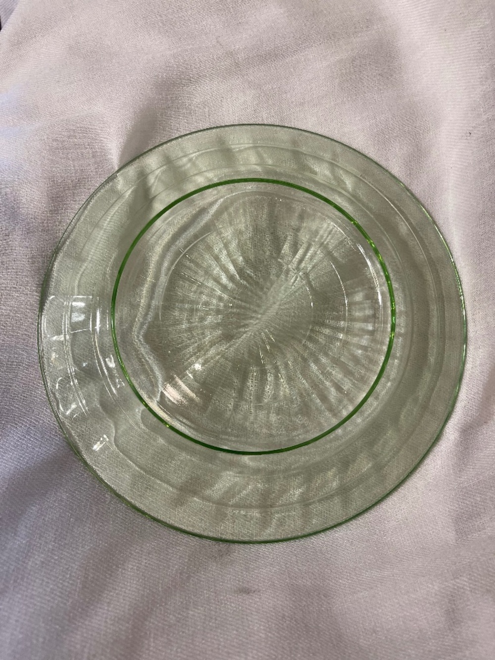 Vintage Light Green Glass Salad/Dessert Plate